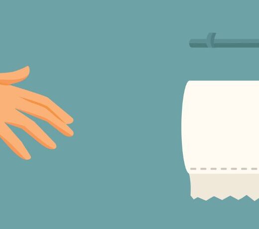 hand graphic reaching for toilet paper