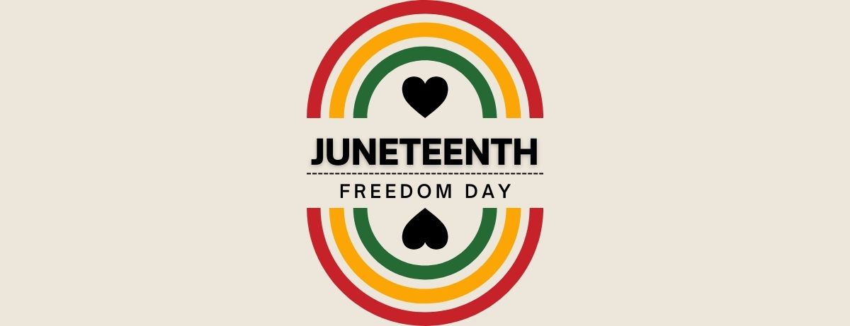 Juneteenth graphic with rainbow