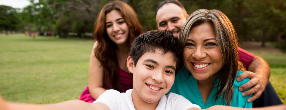 family taking a selfie